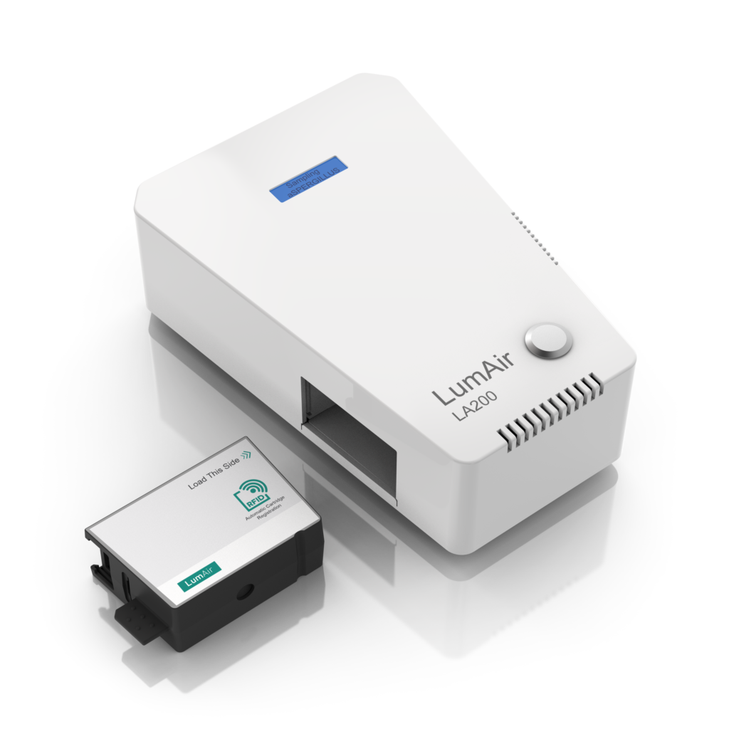 Pathogen detection monitor and cartridge ready for insertion